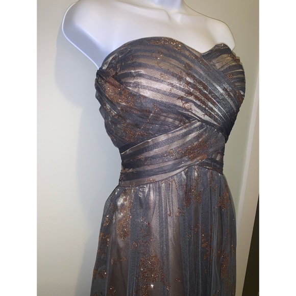NWT strapless glitter tulle dress - Picture 3 of 9